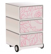 easyOffice Garden Factory Rollcontainer weiß, bunt 4 Auszüge 39,0 x 43,6 x 64,2 cm