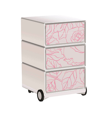 easyOffice Garden Factory Rollcontainer weiß, bunt 4 Auszüge 39,0 x 43,6 x 64,2 cm