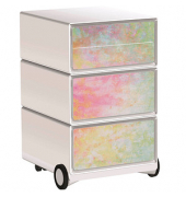 easyOffice Colour Rollcontainer weiß, bunt 4 Auszüge 39,0 x 43,6 x 64,2 cm