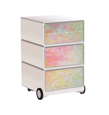 easyOffice Colour Rollcontainer weiß, bunt 4 Auszüge 39,0 x 43,6 x 64,2 cm