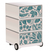 easyOffice Garden Factory Rollcontainer weiß, bunt 4 Auszüge 39,0 x 43,6 x 64,2 cm