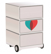 easyOffice Business Rollcontainer weiß, bunt 4 Auszüge 39,0 x 43,6 x 64,2 cm