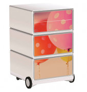 easyOffice Colour Rollcontainer weiß, bunt 4 Auszüge 39,0 x 43,6 x 64,2 cm