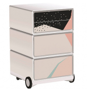 easyOffice Colour Rollcontainer weiß, bunt 4 Auszüge 39,0 x 43,6 x 64,2 cm