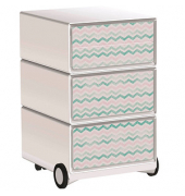 easyOffice Colour Rollcontainer weiß, bunt 4 Auszüge 39,0 x 43,6 x 64,2 cm