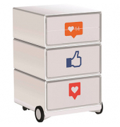 easyOffice Business Rollcontainer weiß, bunt 4 Auszüge 39,0 x 43,6 x 64,2 cm