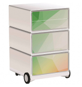 easyOffice Business Rollcontainer weiß, bunt 4 Auszüge 39,0 x 43,6 x 64,2 cm