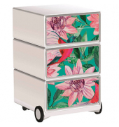 easyOffice Garden Factory Rollcontainer weiß, bunt 4 Auszüge 39,0 x 43,6 x 64,2 cm