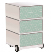 easyOffice Colour Rollcontainer weiß, bunt 4 Auszüge 39,0 x 43,6 x 64,2 cm