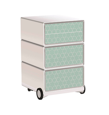 easyOffice Colour Rollcontainer weiß, bunt 4 Auszüge 39,0 x 43,6 x 64,2 cm