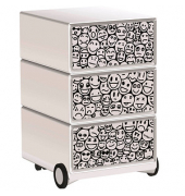 easyOffice Business Rollcontainer weiß, bunt 4 Auszüge 39,0 x 43,6 x 64,2 cm