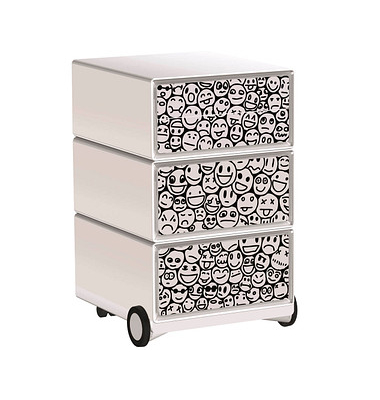 easyOffice Business Rollcontainer weiß, bunt 4 Auszüge 39,0 x 43,6 x 64,2 cm