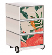 easyOffice Garden Factory Rollcontainer weiß, bunt 4 Auszüge 39,0 x 43,6 x 64,2 cm
