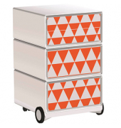 easyOffice Colour Rollcontainer weiß, bunt 4 Auszüge 39,0 x 43,6 x 64,2 cm