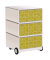 easyOffice Vintage Rollcontainer weiß, bunt 4 Auszüge 39,0 x 43,6 x 64,2 cm