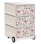 easyOffice Garden Factory Rollcontainer weiß, bunt 4 Auszüge 39,0 x 43,6 x 64,2 cm