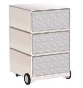easyOffice Classic Chic Rollcontainer weiß, bunt 4 Auszüge 39,0 x 43,6 x 64,2 cm