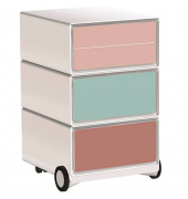 easyOffice Colour Rollcontainer weiß, bunt 4 Auszüge 39,0 x 43,6 x 64,2 cm