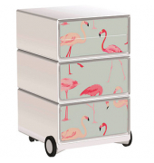 easyOffice Tropical Rollcontainer weiß, bunt 4 Auszüge 39,0 x 43,6 x 64,2 cm