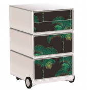 easyOffice Tropical Rollcontainer weiß, bunt 4 Auszüge 39,0 x 43,6 x 64,2 cm