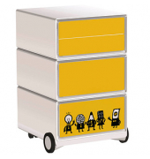 easyOffice Business Rollcontainer weiß, bunt 4 Auszüge 39,0 x 43,6 x 64,2 cm