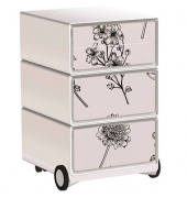 easyOffice Garden Factory Rollcontainer weiß, bunt 4 Auszüge 39,0 x 43,6 x 64,2 cm