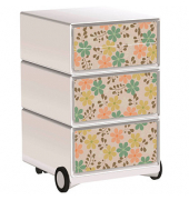 easyOffice Garden Factory Rollcontainer weiß, bunt 4 Auszüge 39,0 x 43,6 x 64,2 cm