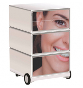 easyOffice Business Rollcontainer weiß, bunt 4 Auszüge 39,0 x 43,6 x 64,2 cm