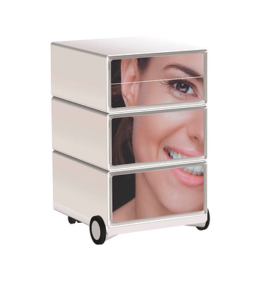 easyOffice Business Rollcontainer weiß, bunt 4 Auszüge 39,0 x 43,6 x 64,2 cm