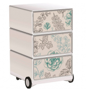 easyOffice Garden Factory Rollcontainer weiß, bunt 4 Auszüge 39,0 x 43,6 x 64,2 cm