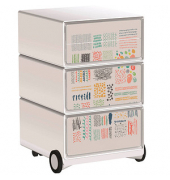 easyOffice Colour Rollcontainer weiß, bunt 4 Auszüge 39,0 x 43,6 x 64,2 cm