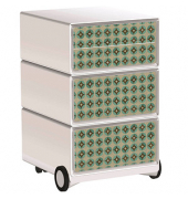 easyOffice Vintage Rollcontainer weiß, bunt 4 Auszüge 39,0 x 43,6 x 64,2 cm