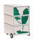 easyOffice Tropical Rollcontainer weiß, bunt 4 Auszüge 39,0 x 43,6 x 64,2 cm