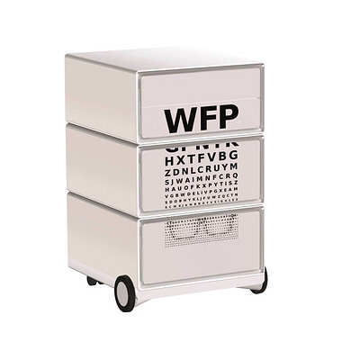 easyOffice Business Rollcontainer weiß, bunt 4 Auszüge 39,0 x 43,6 x 64,2 cm