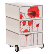 easyOffice Garden Factory Rollcontainer weiß, bunt 4 Auszüge 39,0 x 43,6 x 64,2 cm