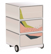 easyOffice Colour Rollcontainer weiß, bunt 4 Auszüge 39,0 x 43,6 x 64,2 cm