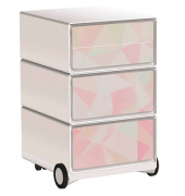 easyOffice Colour Rollcontainer weiß, bunt 4 Auszüge 39,0 x 43,6 x 64,2 cm