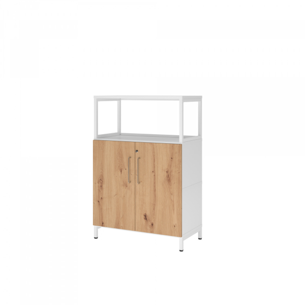 4032062307717 - Regalschrank FlexWall VFW38T2RUWRBS abschließbar 3 OH weiß asteiche 80x118x417cm (BxHxT) 4032062307717 Hammerbacher