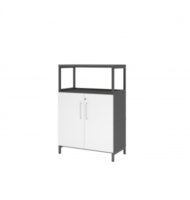 Regalschrank FlexWall VFW38T2RUGWBS, abschlie&szlig;bar, 3 OH, grafit/wei&szlig;, 80x118x41,7cm (BxHxT)