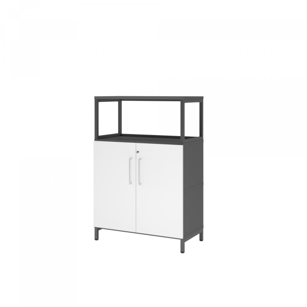 4032062307731 - Regalschrank FlexWall VFW38T2RUGWBS abschließbar 3 OH grafit weiß 80x118x417cm (BxHxT) 4032062307731 Hammerbacher