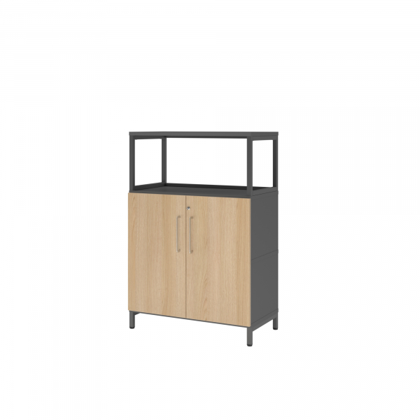 4032062307755 - Regalschrank FlexWall VFW38T2RUGEBS abschließbar 3 OH grafit eiche 80x118x417cm (BxHxT) 4032062307755 Hammerbacher