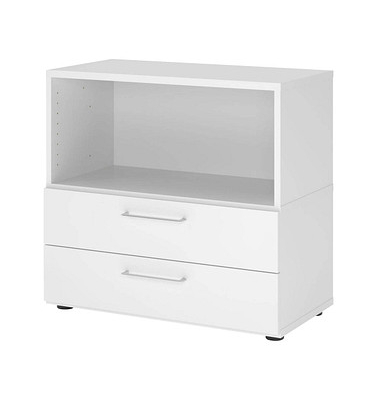 Regalschrank FlexWall VFW28S2KG/W/W/BS, nein, 1 Ordnerh&ouml;he, wei&szlig;, 80x74,6x40cm (BxHxT)