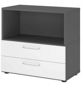 Regalschrank FlexWall VFW28S2KG/G/W/BS, nein, 1 Ordnerh&ouml;he, grafit/wei&szlig;, 80x74,6x40cm (BxHxT)