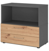 Regalschrank FlexWall, VFW28S2KGGRBS grafit, asteiche 1 Fachboden 80,0 x 40,0 x 74,6 cm