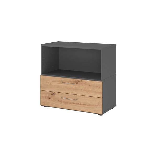 4032062307922 - Regalschrank FlexWall VFW28S2KG G R BS nein 1 Ordnerhöhe grafit asteiche 80x746x40cm (BxHxT) 4032062307922 Hammerbacher