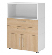 Regalschrank FlexWall, VFW38K1KGWEBS weiß, eiche 2 Fachböden 80,0 x 40,0 x 109,8 cm