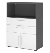 Regalschrank FlexWall, VFW38K1KGGWBS grafit, weiß 2 Fachböden 80,0 x 40,0 x 109,8 cm