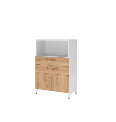 Regalschrank FlexWall VFW38K1KUWRBS, nein, 2 OH, wei&szlig;/asteiche, 80x118x41,7cm (BxHxT)