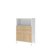 Kombischrank FlexWall 3OH Sockel weißeiche