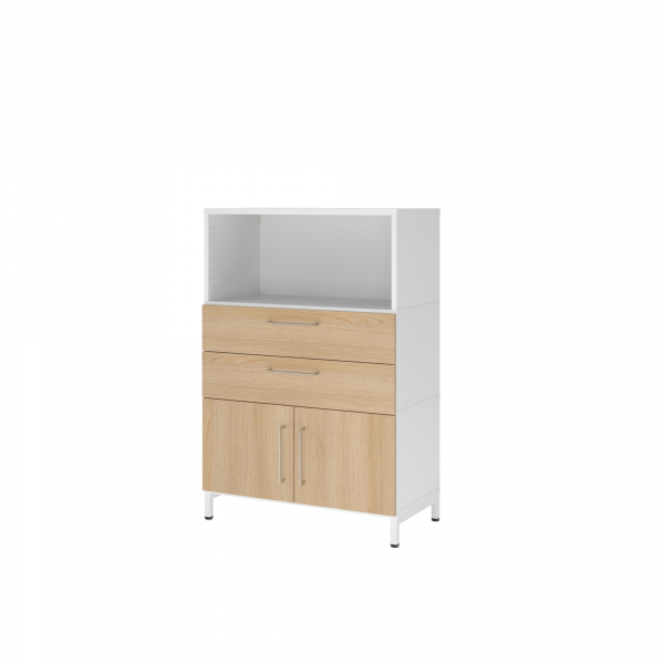 4032062308080 - Regalschrank FlexWall VFW38K1KUWEBS nein 2 OH weiß eiche 80x118x417cm (BxHxT) 4032062308080 Hammerbacher